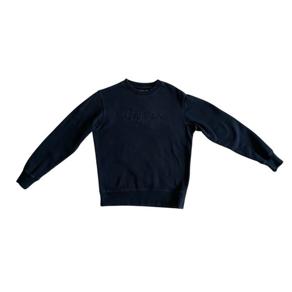 Rapha Chain Stitch Crew Neck Cotton Logo Sweatshirt Black Men's Medium - Picture 4 of 16